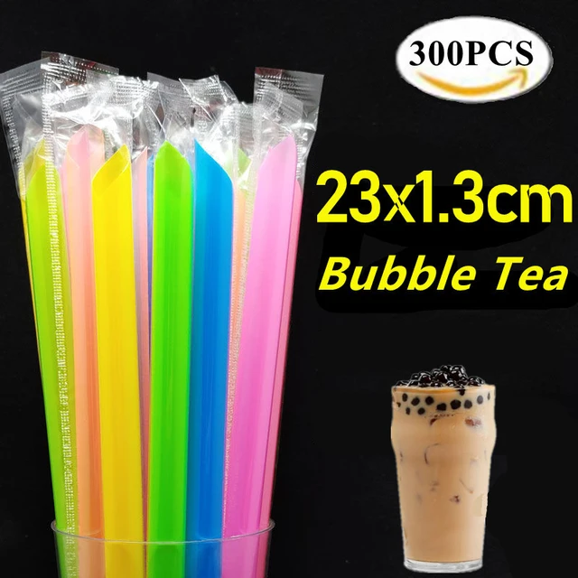 50 Pc Milkshake Straws Jumbo Smoothie Drinking Party Neon Large Thick Straw  Boba