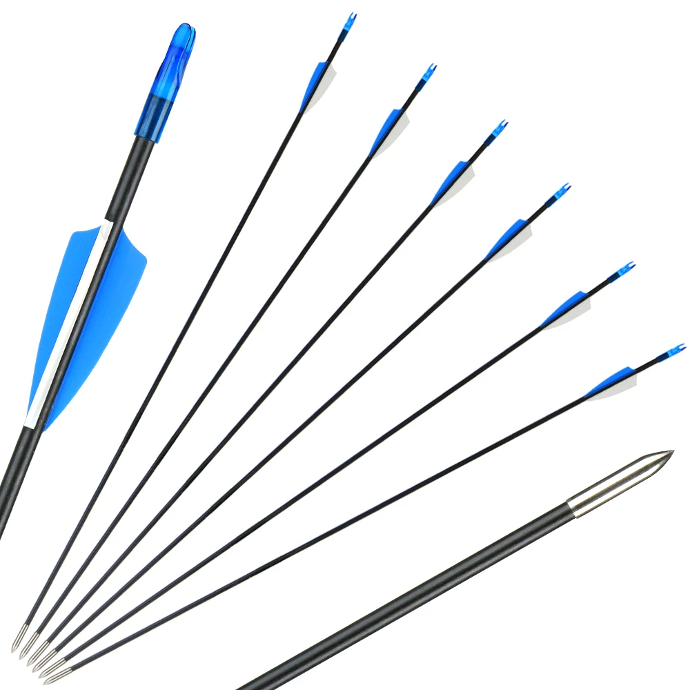 

Fiberglass Arrows 31 Inch OD 6mm Spine 750 for Recurve Bow Shooting Hunting Target Practicing