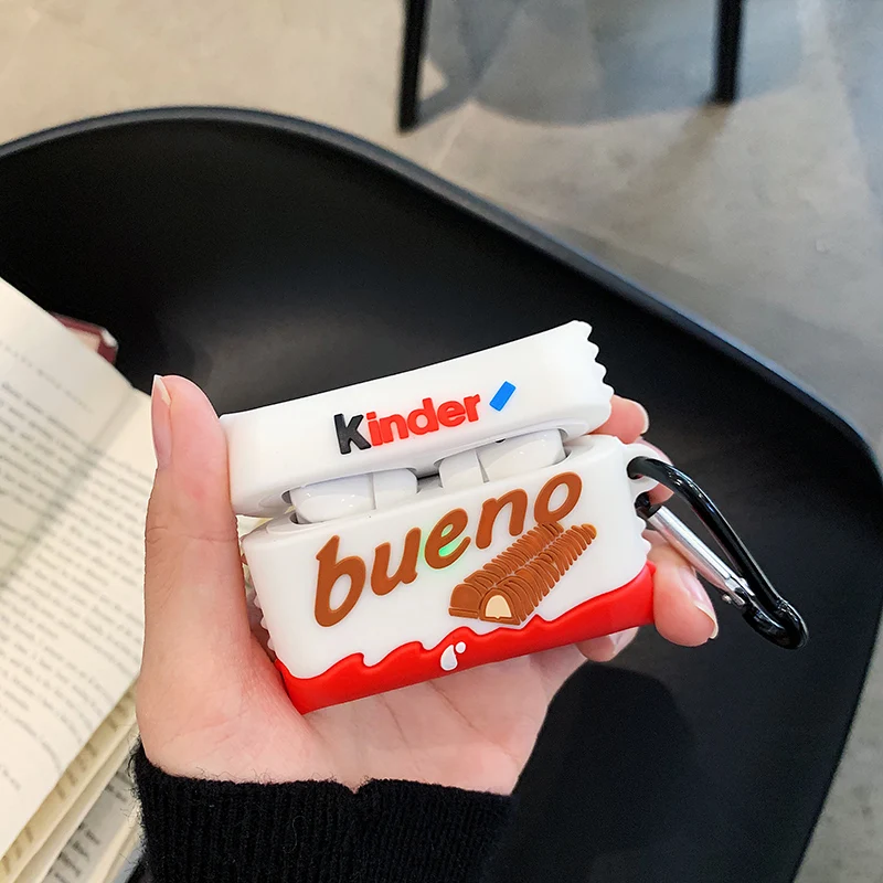kinder chocolate беспроводной Bluetooth чехол для наушников для AirPods pro милый на удивление bueno Box 3D Мягкий силиконовый чехол для гарнитуры