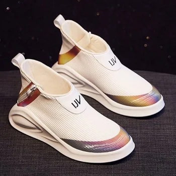 

New Spring Women Causal Sports Shoes Platform White basket femme sneakers women Fashion Breathable ladies canvas shoes Female