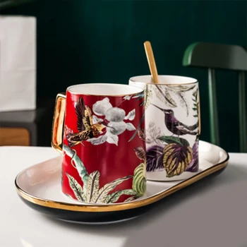 

Nordic Creative Milk Mugs Porcelain Household Breakfast Cup Large Capacity 450ml Personality Ceramic Cups Of Coffee Drinking Mug