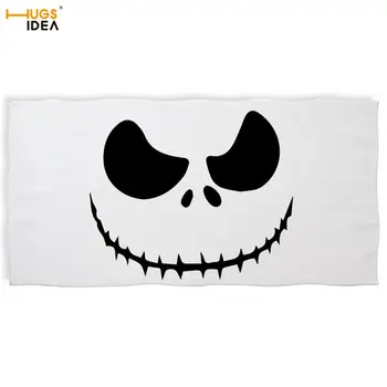 

HUGSIDEA The Nightmare Before Christmas Jack Face Design Beach Bath Towel Sport Swimming Yoga Blanket Quick Dry Up Shower Towel