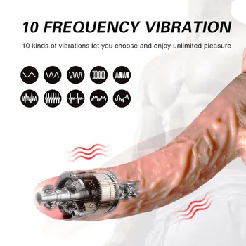 Silicone Realistic Dildo for Women Vibration Vibrator Giant Dildo Thrusting Erotic Games Sex Shop Suction Cup Penis Sex Products 5