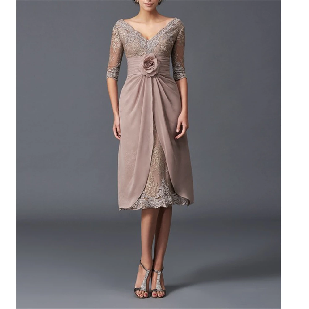 mother of the bride dresses purple knee length