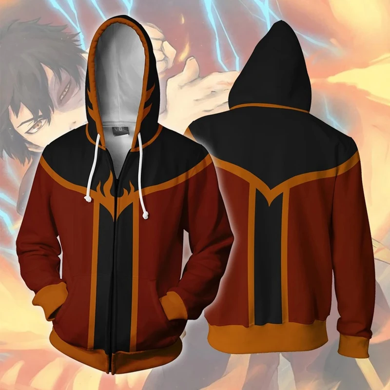 Avatar The Last Airbender Cosplay Hoodies Aang Sweatshirts Katara Sokka Hooded Zipper Jacket Anime Adult Outerwear0 (5)
