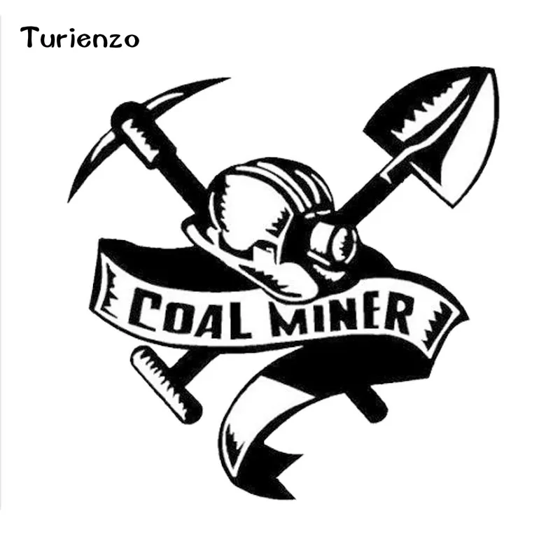 Turienzo 13cm*13.9cm Car Accessories Miner Coal Tool Vinyl Body Stickers CT-1484 | Автомобили и мотоциклы