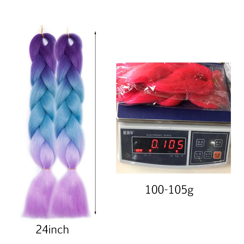 Очаровательные 24 дюйм плетение волос для наращивания Jumbo вязание крючком косы синтетические волосы стиль 100 г/шт. чистый блонд розовый зеленый цветной