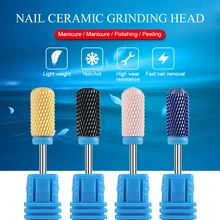 Фрезерный резак для ногтей для маникюра, керамические сверла для ногтей, Шлифовальная головка, электрическая пилка для дизайна ногтей, шлифовка, педикюр, маникюр