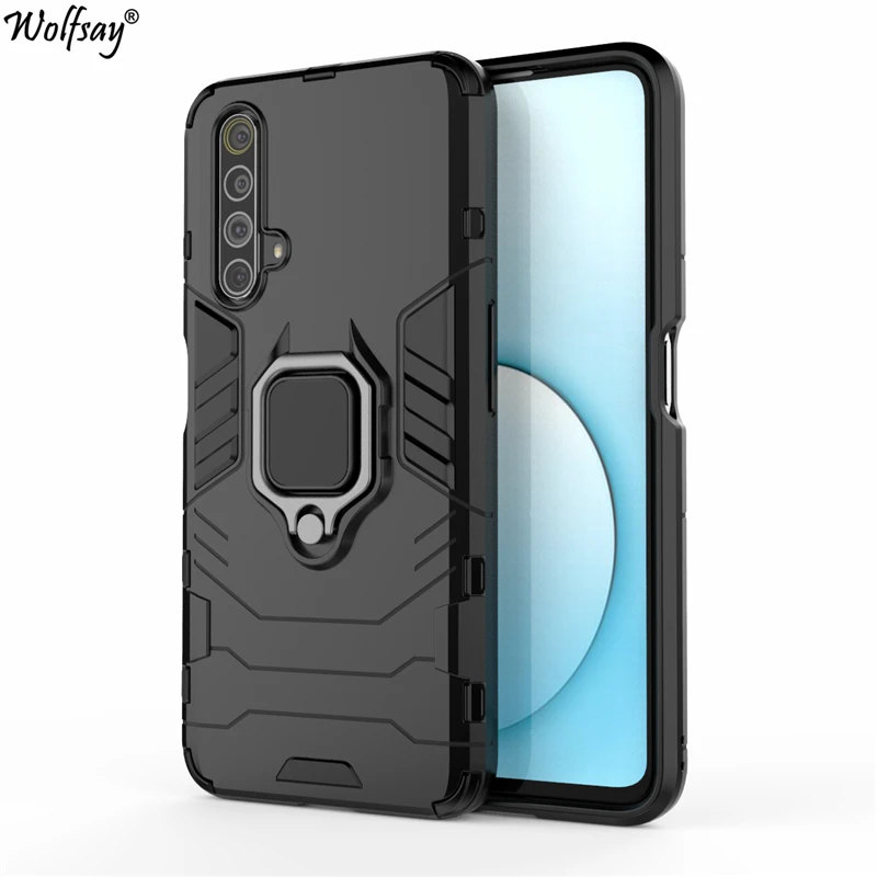 Чехол Wolfsay для OPPO Realme 5 Pro автомобильный держатель армированные Чехлы Жесткий ПК и