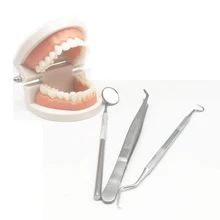 3 шт. стоматологический инструмент набор дантиста для чистки зубов инструменты для чистки рта зеркало зонд крюк pick Пинцет Набор стоматология стоматологический инструмент для подготовки