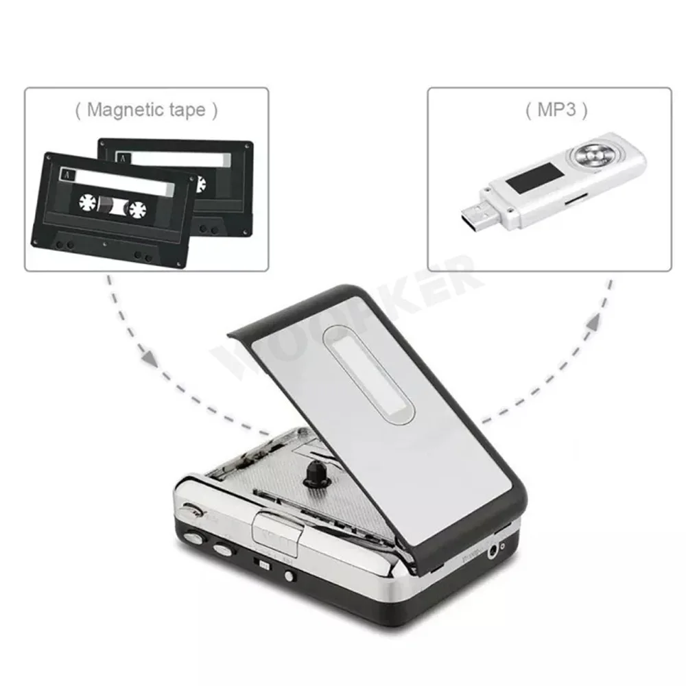 Cassette Tape Recorder Player Tapes to MP3 Digital Converter Save to USB Flash Drive Directly cassette player,music digitizer player