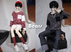 BJD – vêtements de poupée en Patchwork, sweat shirt rayé à capuche, T shirt pour 1/3 1/4 BJD SD MSD SD17 oncle POPO68 SSDF taille de poupée 