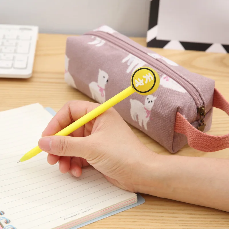 Kawaii Pencil Case Animal Pattern Canvas School Stationery for Girl