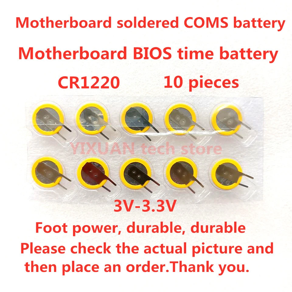 Cr1220 3.3v 10 Piece Notebook Motherboard Bios Cmos Battery For Acer