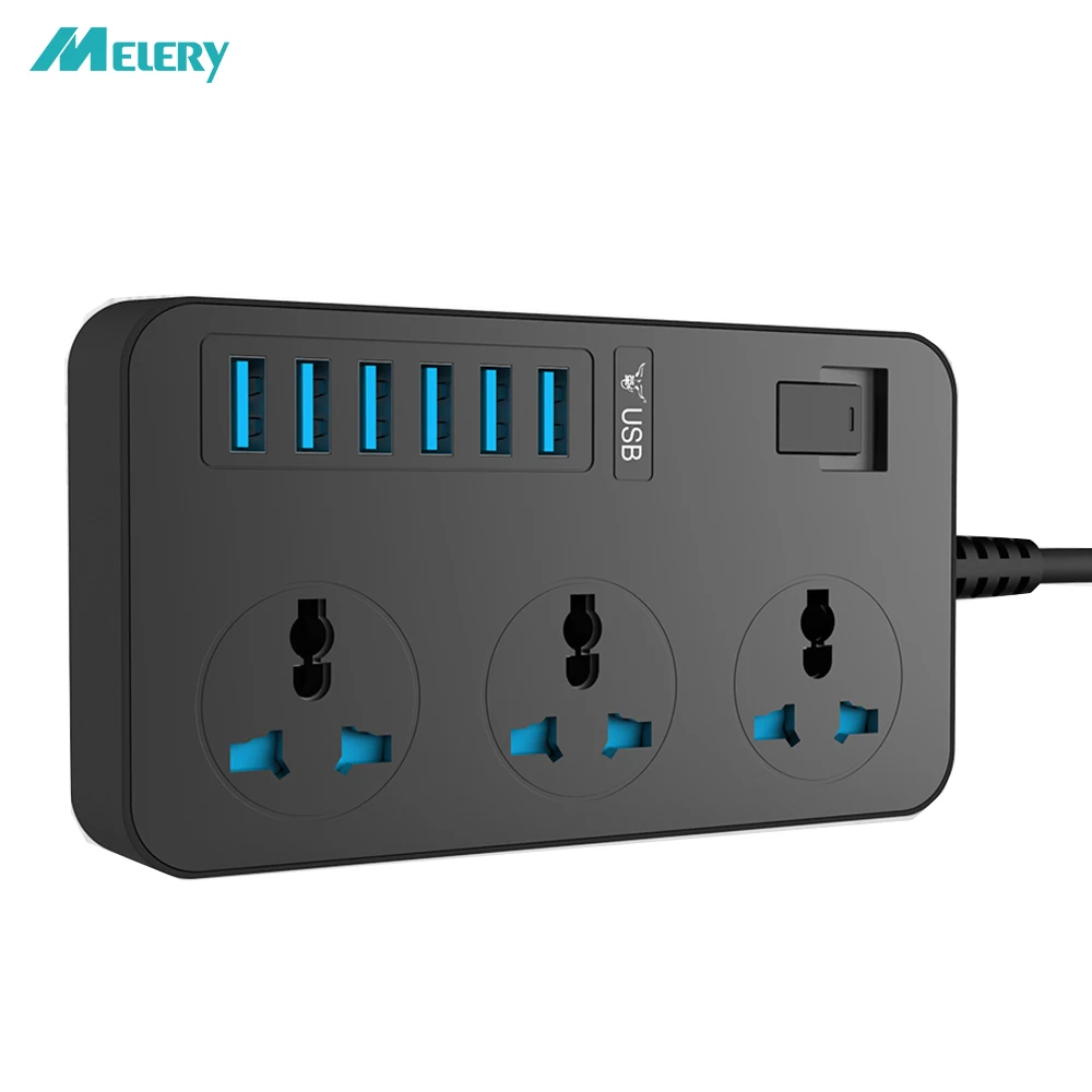 Удлинитель с защитой от перенапряжения умный USB адаптер 3 розетками