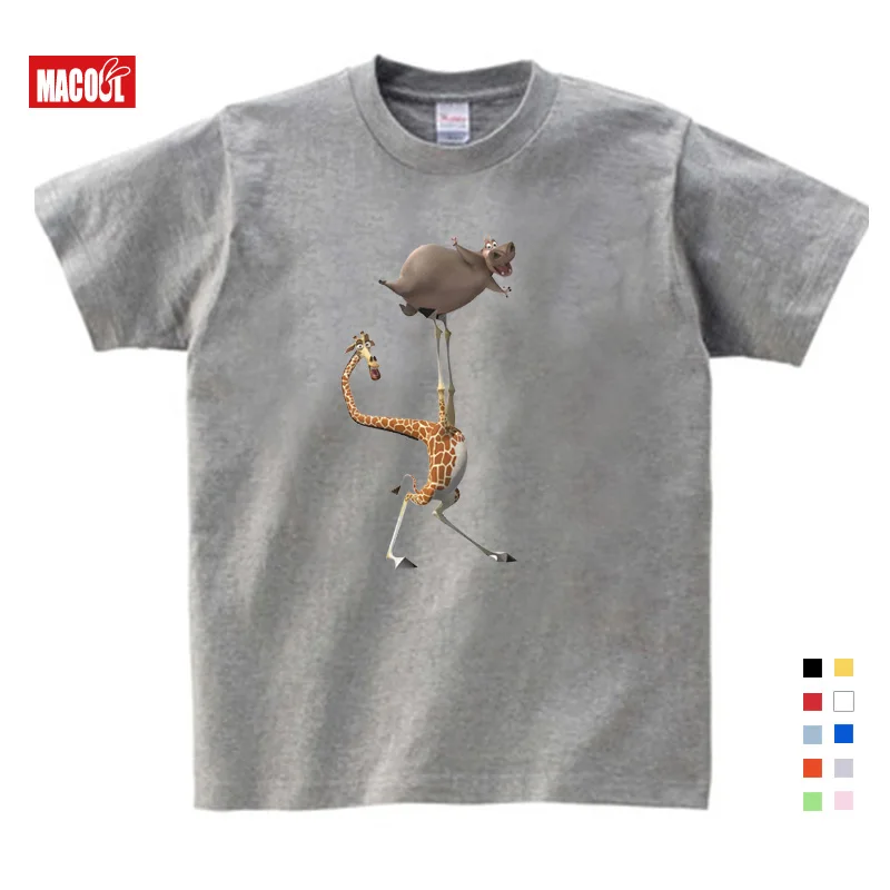 

Cartoon Printing Madagascar Summer New T Shirt Gloria Melman Cute Funny T Shirt Summer Send Children Birthday Gift Kids Clothes