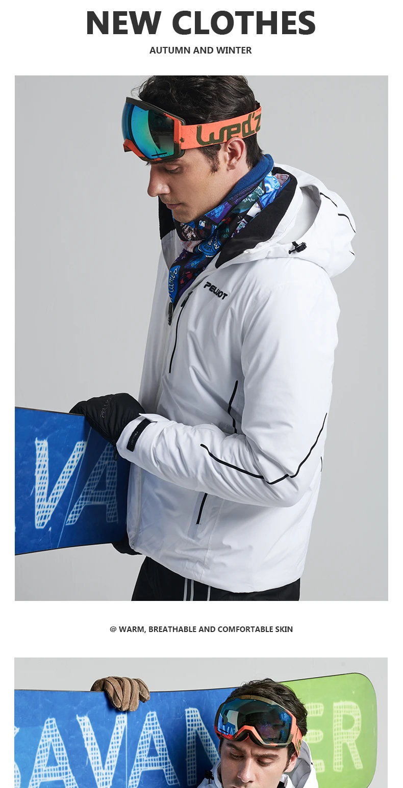 Pelliot и уличная лыжная одежда, мужская зимняя двухбортовая спортивная куртка для путешествий, профессиональный плотный теплый дышащий хлопковый костюм