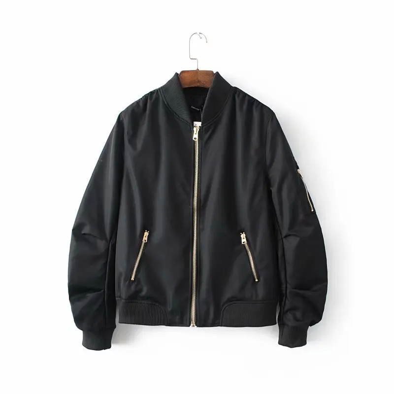 

Autumn New Products College Style Popular Fashion Multi-color Zipper Loose Version of WOMEN'S Jacket/Coat Wwt67538