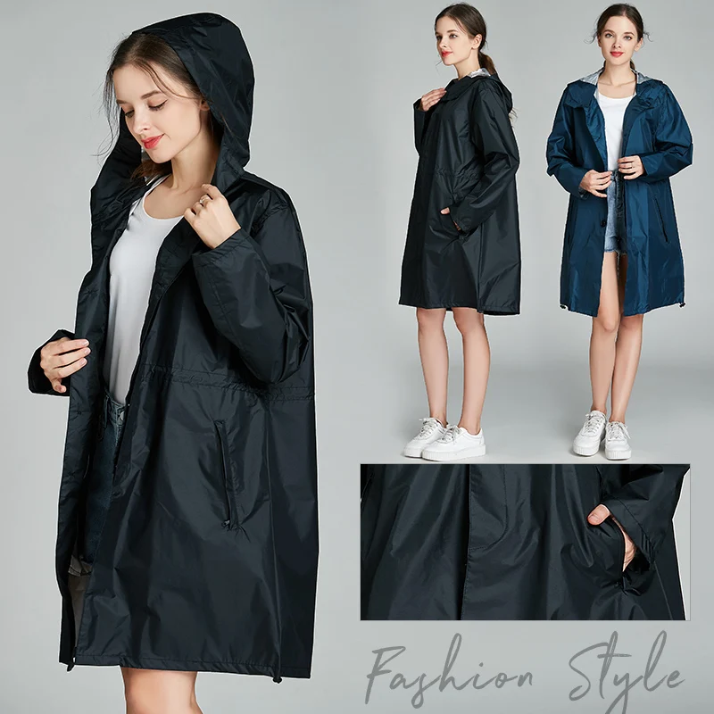 

Polyester Raincoat Women Waterproof Light Women Rain Coat Ponchos Jacket With Hood Impermeable Mujer Capa De Chuva