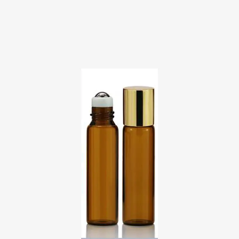 5ml Gold Short Cap 3 мл 5 мл 10 мл флаконы для эфирного масла многоразового использования в рулоне, стеклянные флаконы, пустые косметические контейнеры, янтарные флаконы для путешествий 25 шт - Цвет: 5ml Gold Short Cap