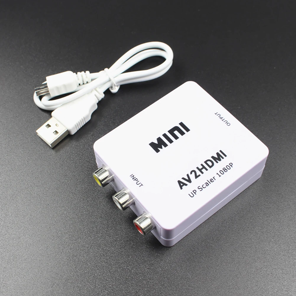 Переходник преобразователь RCA в HDMI CVBS AV видео аудио коробка 1080P Mini композитный