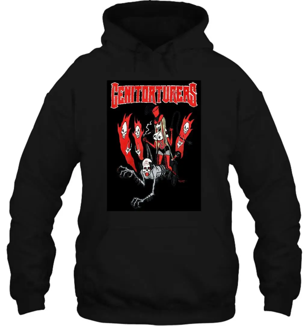 Мужская толстовка с капюшоном в винтажном стиле Genitorturers& tour Выцветшая Черная женская уличная одежда
