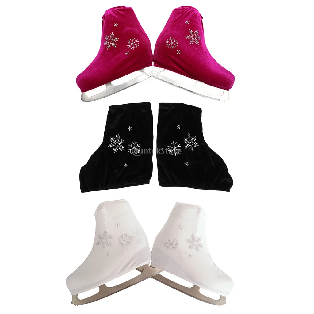 2pcs Ice/Figure/Roller Skate Boots Shoes Cover Protecting Tool with Snowflake Image, Rose Red, White, Black