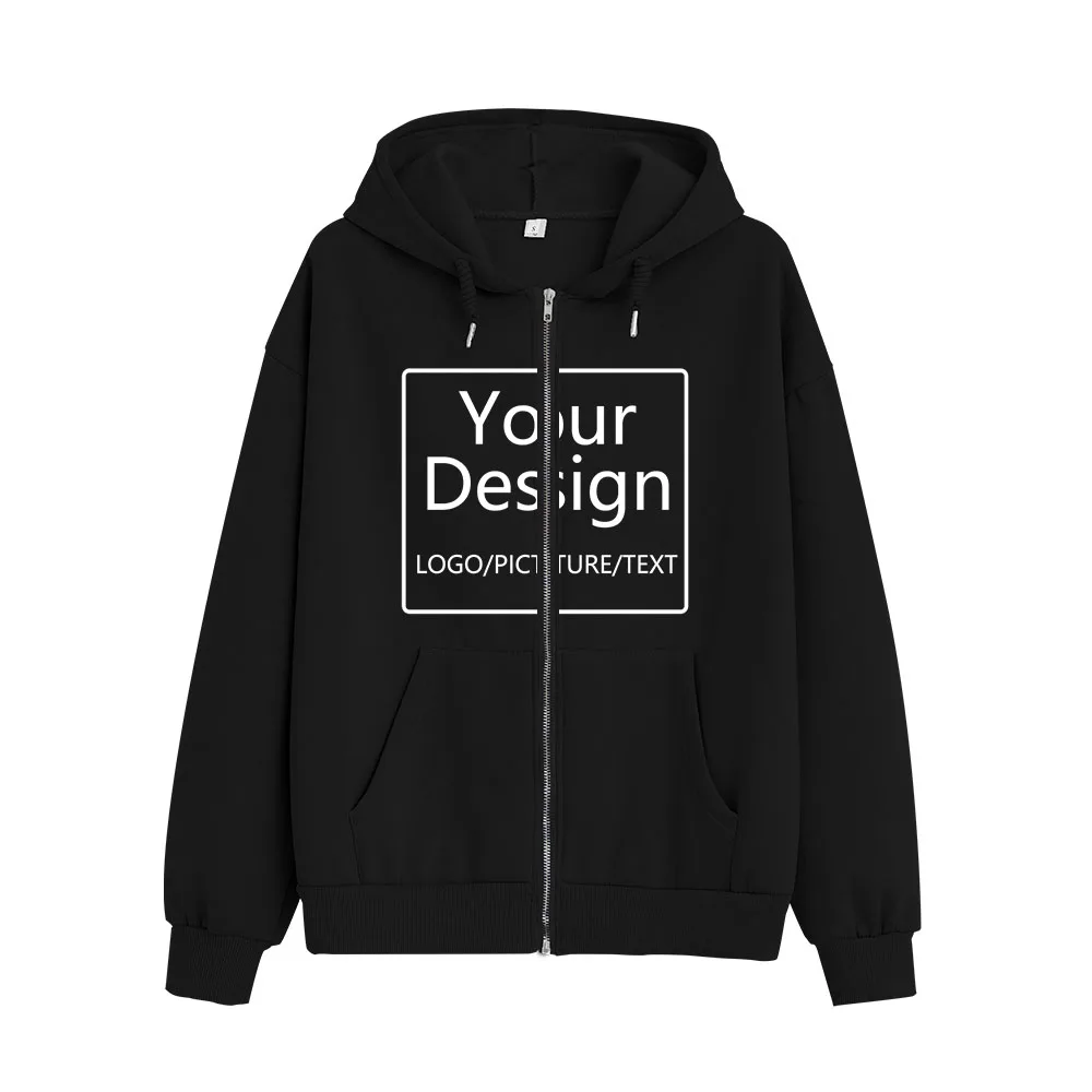 Women Custom Zip Up Hoodie Customize Logo Personalized Zipper Jacket Free  Shipping Customized Print Text Diy Hoodie Sweatshirts - Hoodies u0026  Sweatshirts - AliExpress