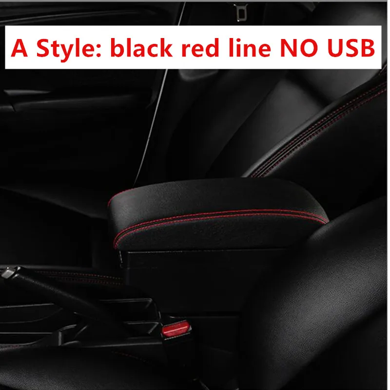 For Citroen C3 Picasso armrest box central Store content box USB C3 Picassoarmrests box - Название цвета: A black red line