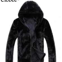 Горячая Chaqueta mujer новая зимняя куртка из искусственного меха Мужская Черная мягкая и удобная Толстая куртка с капюшоном из кроличьего меха Мужская Шуба