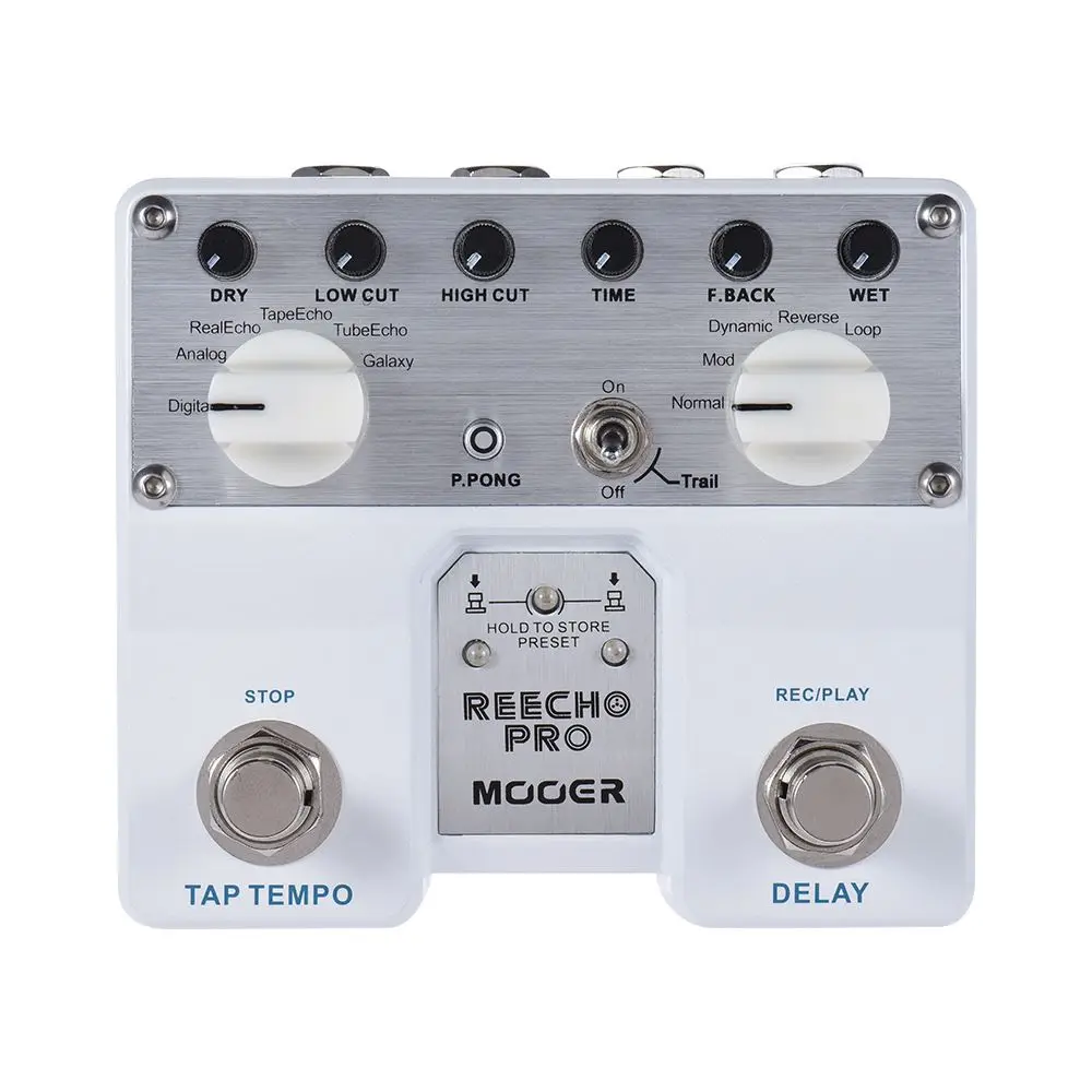 MOOER Reecho Pro Цифровая Задержка гитарная педаль эффектов с 6 эффект дилэй циклическая функция записи 3 расширенные периферийные эффекты