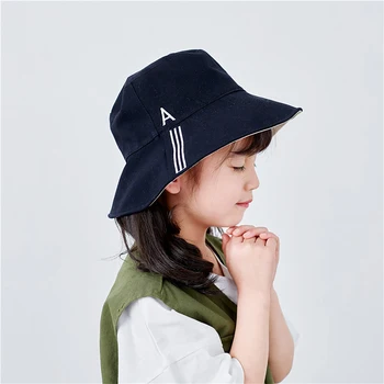 

Kids Bucket Hat Girls Letter A Print Beach Hat Sun Hat Child Summer Hat Cotton Toddler Sunbonnet Boys Panama cap