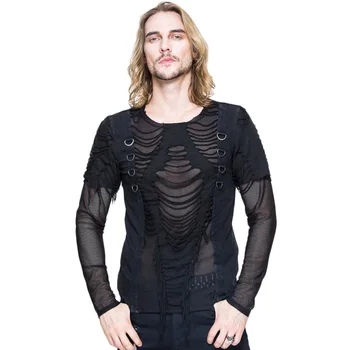 

Devil Fashion Men Steampunk Retro Long Sleeve T-shirt High Quality Cotton Punk Rock Top Shirt