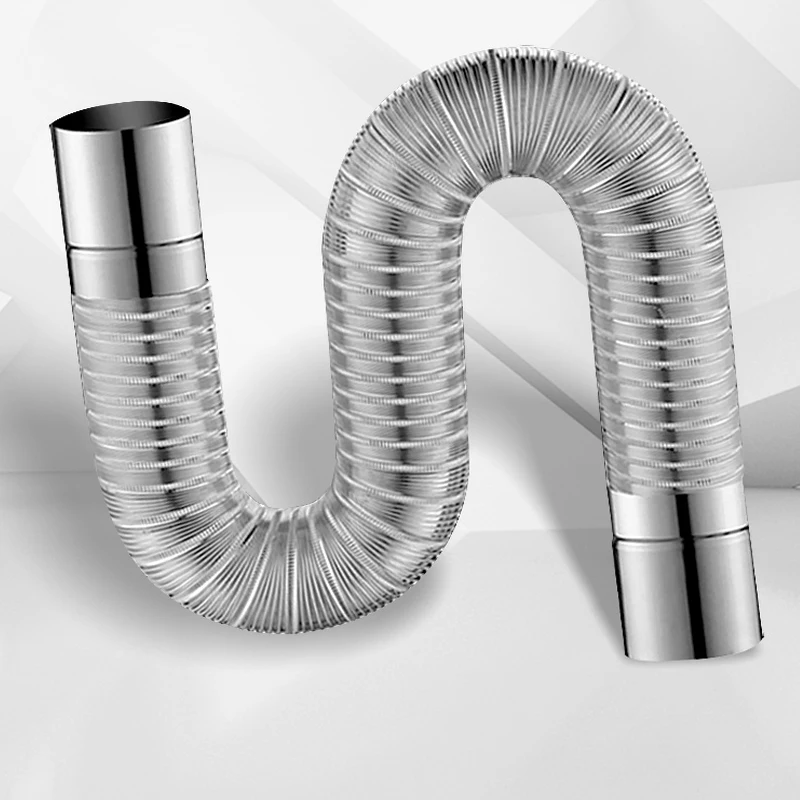 Fireproof gas water heater chimney stainless steel 60-150mm aluminum strong  universal exhaust intake pipe extension tube - AliExpress