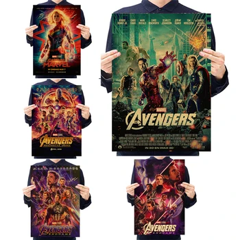 

Marvel Movie Vintage Canvas Poster Iron Man Avengers Collection Super Hero Wall Art Poster Painting Bar Cafe Home Decoration