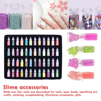 

48Pcs Sequins/Glitter Filler Fluffy Slime Box Toys For Children Slime DIY kit Decoration Toys Accessories