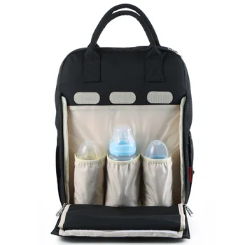 

Insular Multifunctional Large Capacity Mummy Diaper Bag Waterproof Anti-Wrinkle Independent 3 Bottle Bins Maternity Package