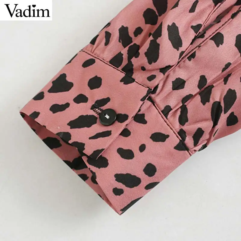 Женское элегантное платье vadim с леопардовым принтом мини-платье с животным узором и оборками с длинным рукавом Женские повседневные Прямые платья QC860