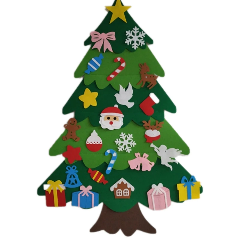 

Creative Felt Christmas Tree for Kids 3.2Ft Diy Christmas Tree with Toddlers 25Pcs Ornaments for Children Xmas Gifts Hanging Hom
