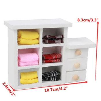 

2019 New 1:12 Dollhouse Miniature Kitchen Wood Wall Rack Shelf White Room Decor