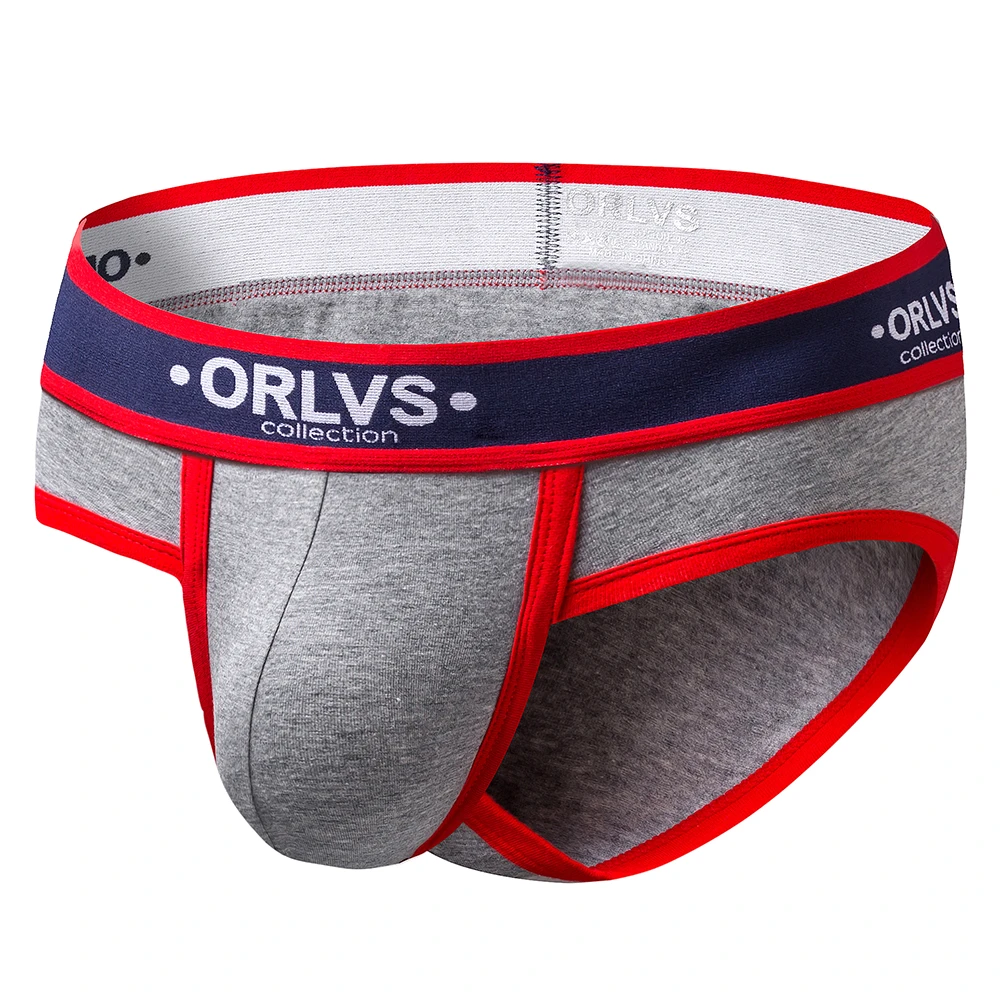 ORLVS Solid Mens Briefs Sexy Underwear Cotton Shorts Panties Male Underpants Breathable Plus Size Pouch Vetement Homme Brief Men low rise boxer briefs