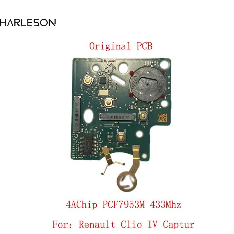 Pcb Originale 4 Pulsanti 433Mhz Pcf7953M Chip Passivo Keyless Go Remote Car Key Smart System Per Renault Clio Iv Captur Oem