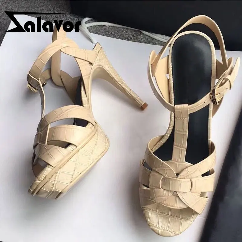 ZALAVOR женские босоножки из натуральной кожи с отделкой поверхности в стиле