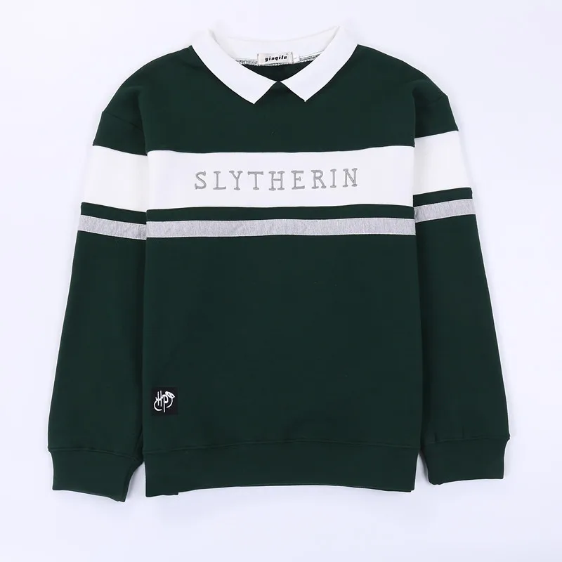 Новые зимние женские свитера в полоску для колледжа, свободные пуловеры с вышитыми буквами, толстовки, женские свитера - Цвет: Зеленый