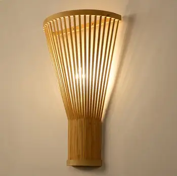 

New Chinese Living Room Lamp Modern Simple Bamboo Wall Lamp Creative Hand-woven Bamboo Wall Lamp