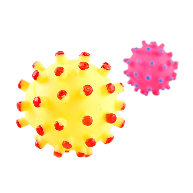 Милые товары для домашних животных, кошка, резиновые игрушки для собак, жевательный колючий шар, пищащий звук, устойчивый к укусам щенок, мягкие игрушки для больших маленьких собак