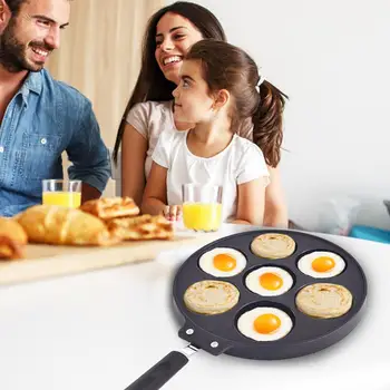 

7-hole Frying Pot Thickened Omelet Pan Non-stick Egg Pancake Steak Pan Cooking Egg Ham Pans Breakfast Maker