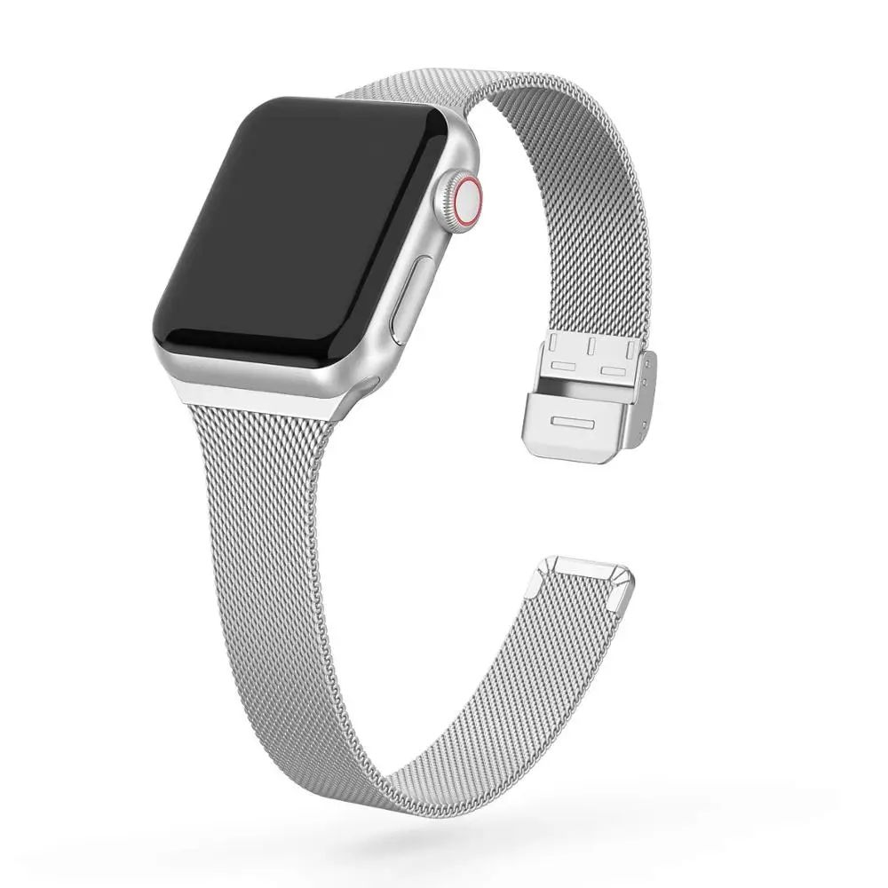 

Mini Milanese strap For Apple Watch 5 band 44mm iWatch band 38mm Silm Stainless steel metal bracelet belt Apple watch 4 3 2 40mm