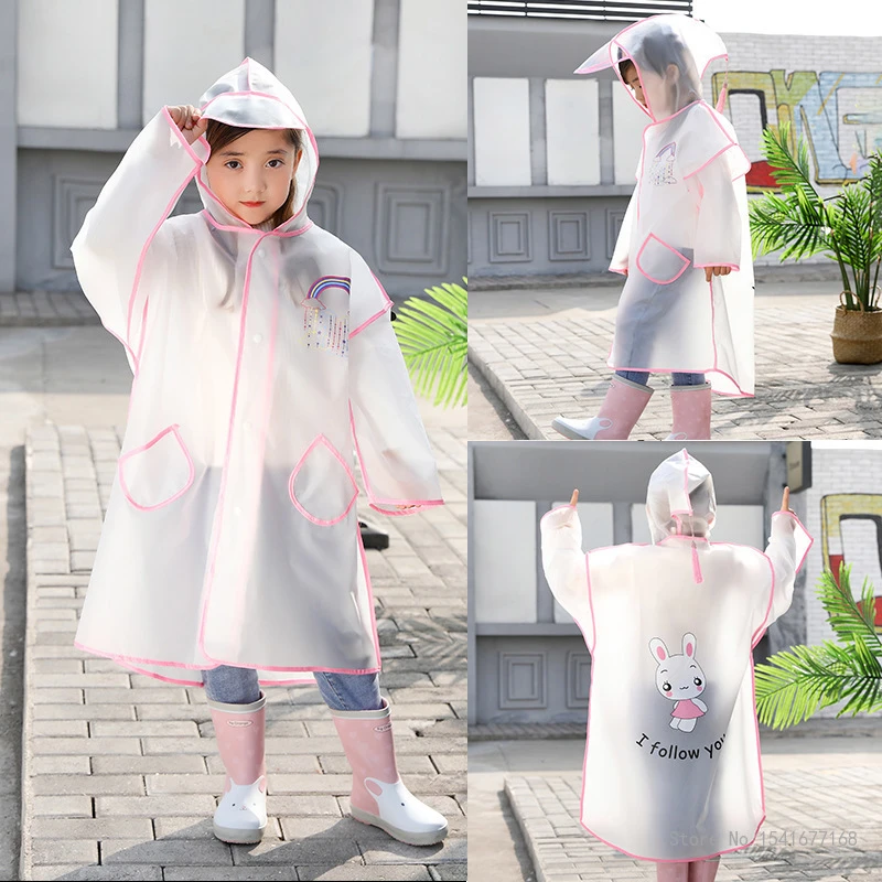 con de animales para niños, ropa de lluvia EVA de 110cm a 145cm, artículos para el poncho|Impermeables| - AliExpress