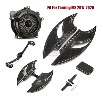 

Black F+R Floorboards Footpegs Shifter Brake levers Pedal Air Cleaner filters Fit For Harley street road king glide 2017-2020 M8